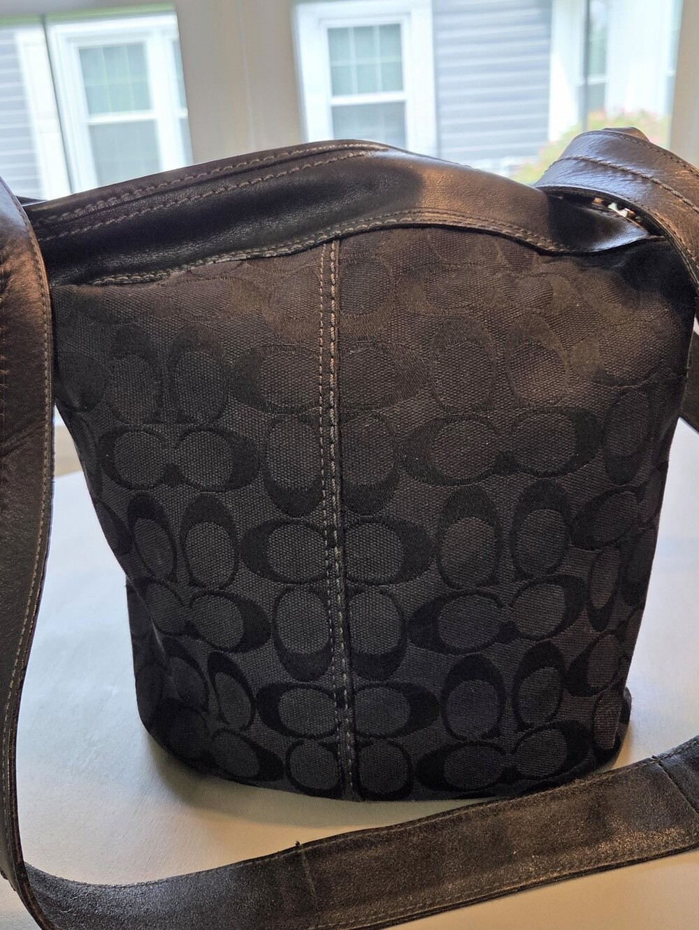 Coach Madison Sophia Monogram Black Canvas and Leather Crossbody Bag - Picture 2 of 15